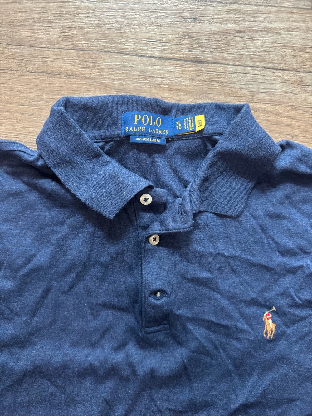 Soft Cotton Polo Ralph Lauren Navy Blue Polo Shirt Size XL